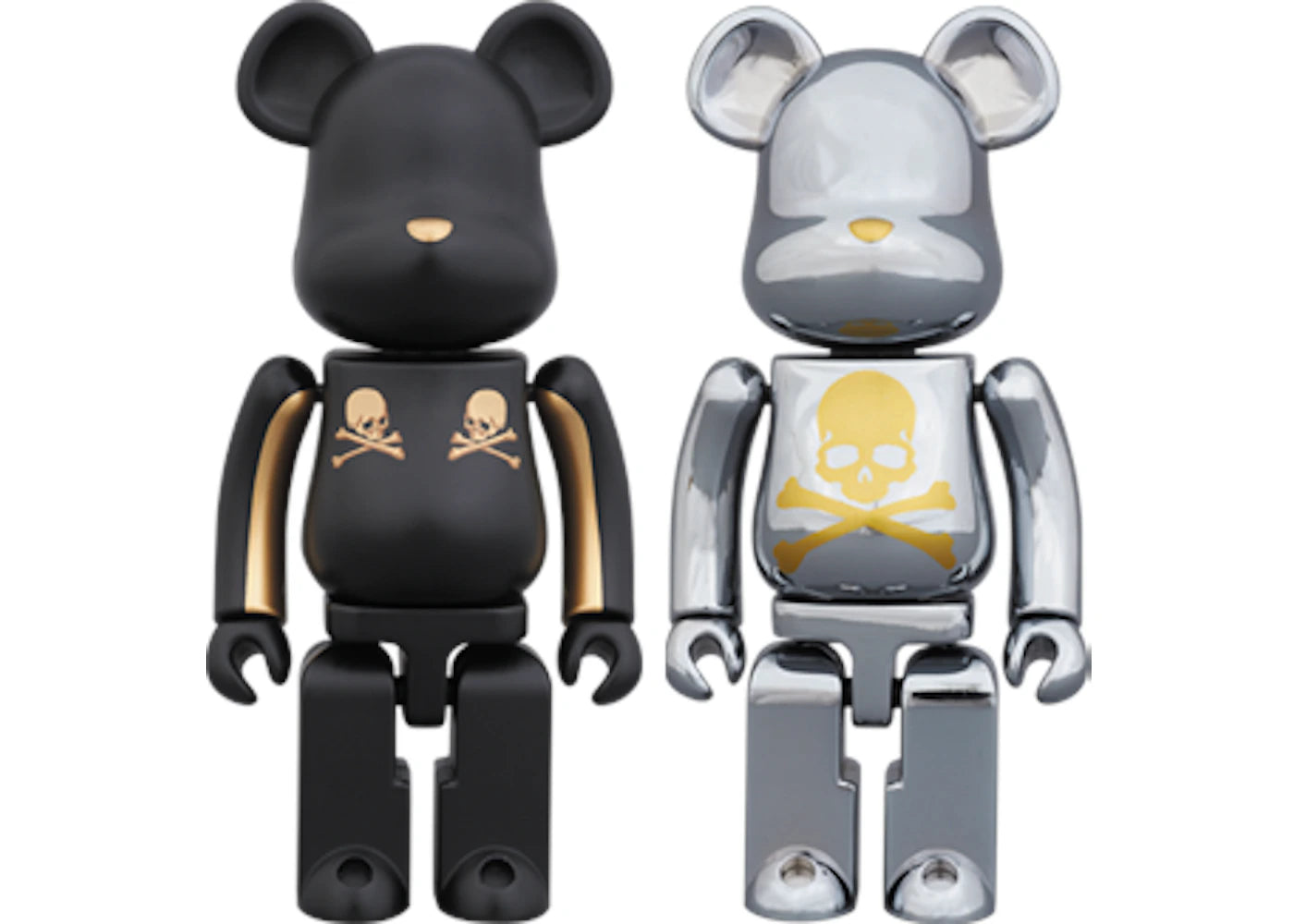 Bearbrick Superalloy Mastermind Japan 2 Pack (Gold Stripe & Chrome Silver) 200% Multi