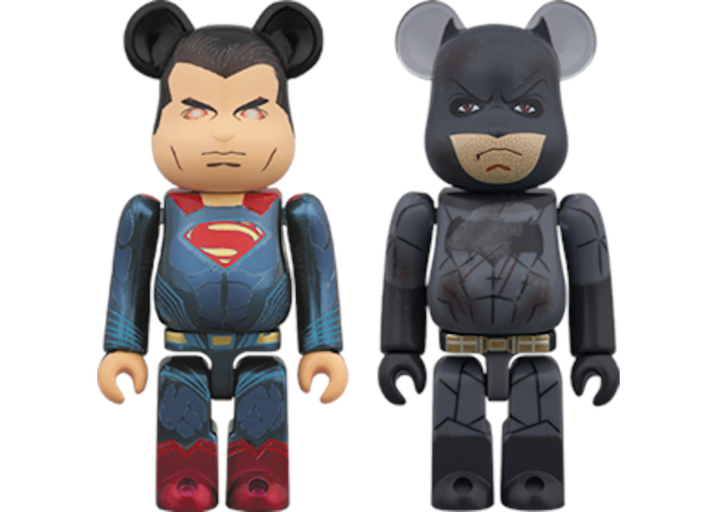 Bearbrick Superman (Heat Vision Ver.) & Batman (Damage Ver.) 100% Multi