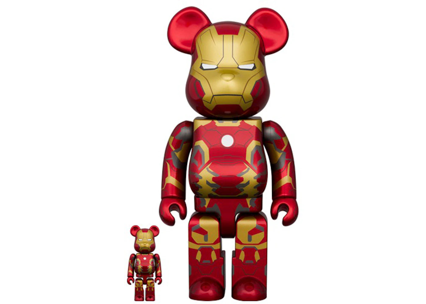 Bearbrick The Infinity Saga Iron Man Mark 43 100% & 400% Set