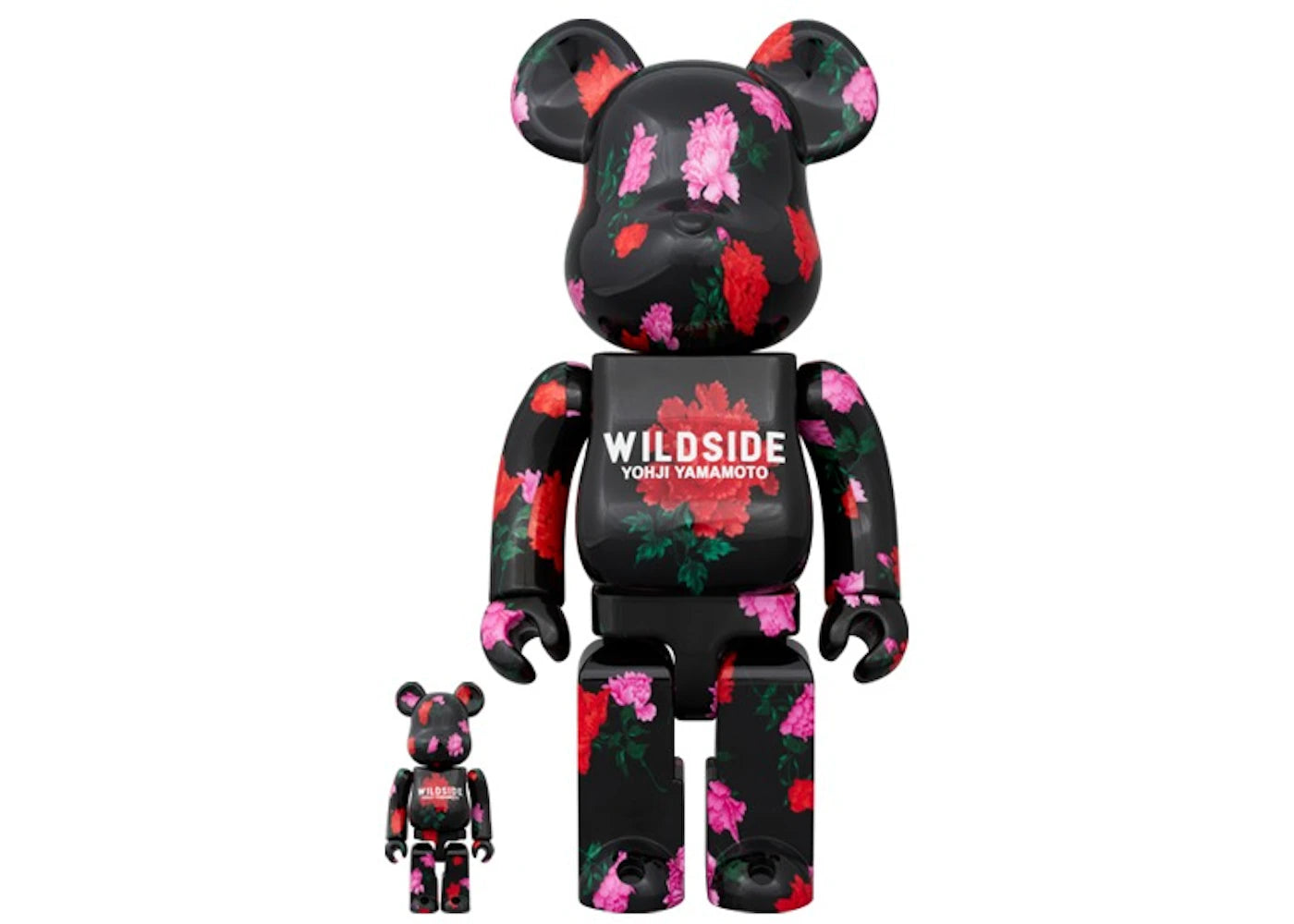 Bearbrick Wildside Yohji Yamamoto Peony 100% & 400% Set