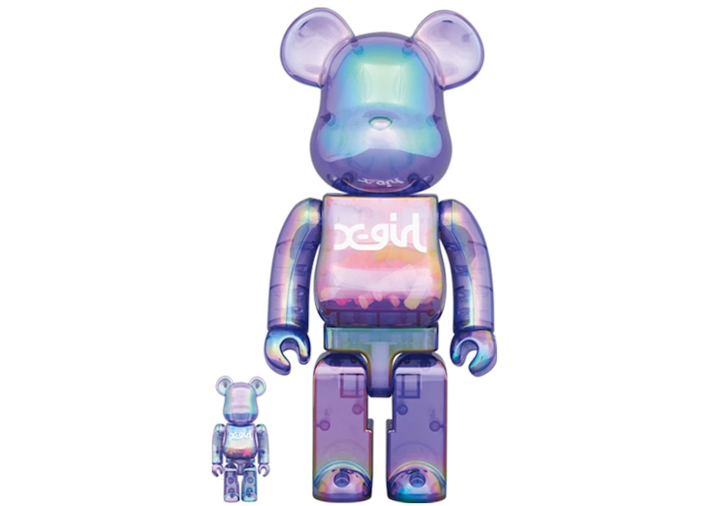 Bearbrick X-girl 100% & 400% Set Clear Purple