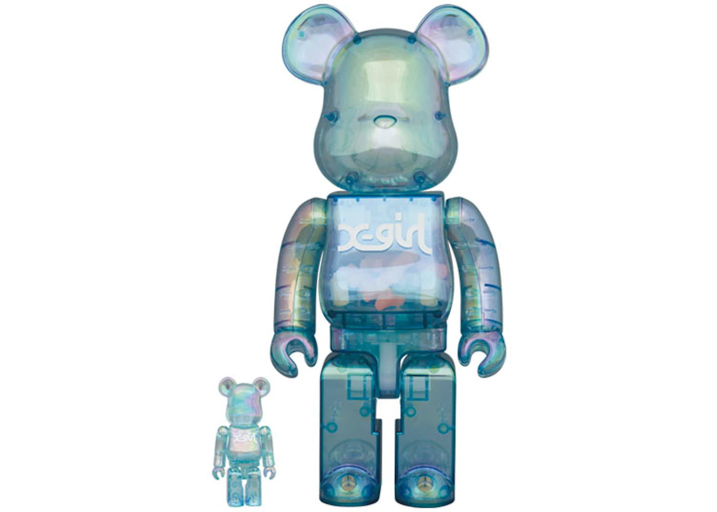 Bearbrick X-girl 2021 Blue 100% & 400% Set