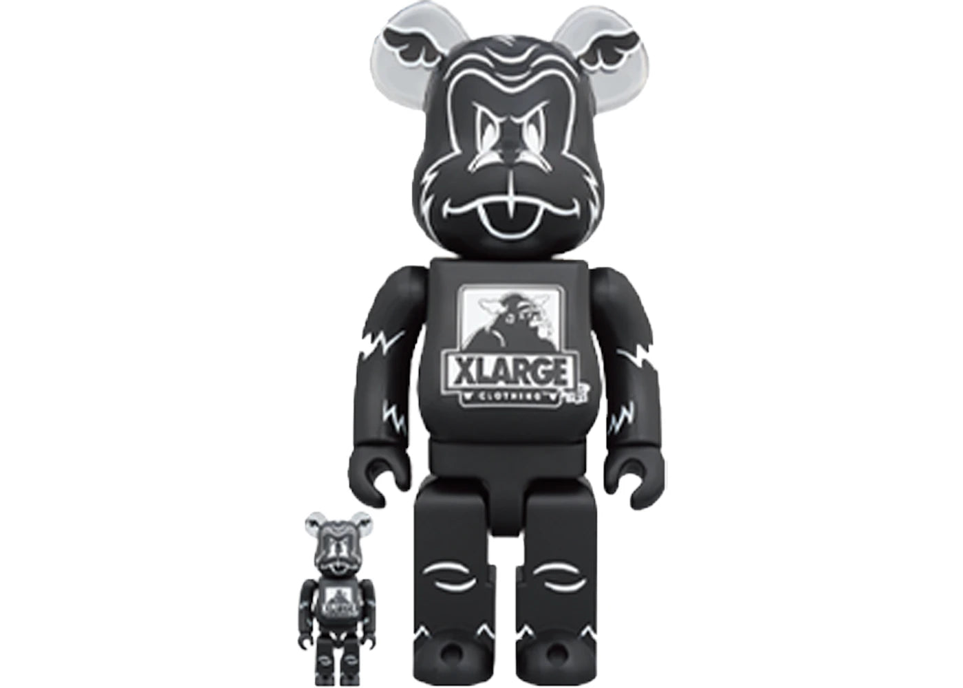 Bearbrick XLARGE x D*Face 100% & 400% Set Black