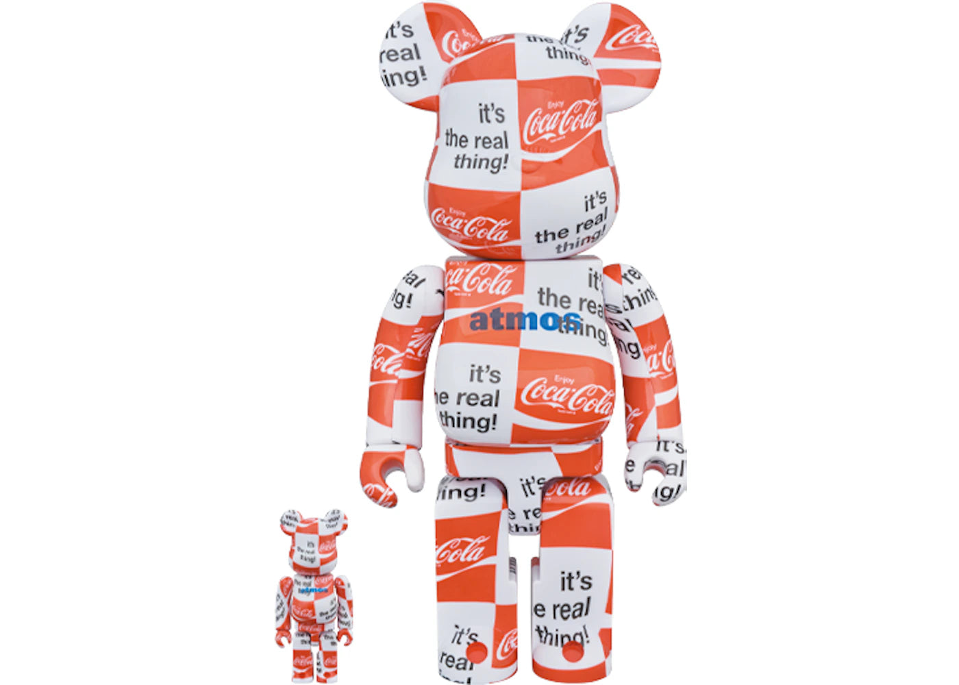 Bearbrick atmos x Coca-Cola 100% & 400% Set Checkerboard