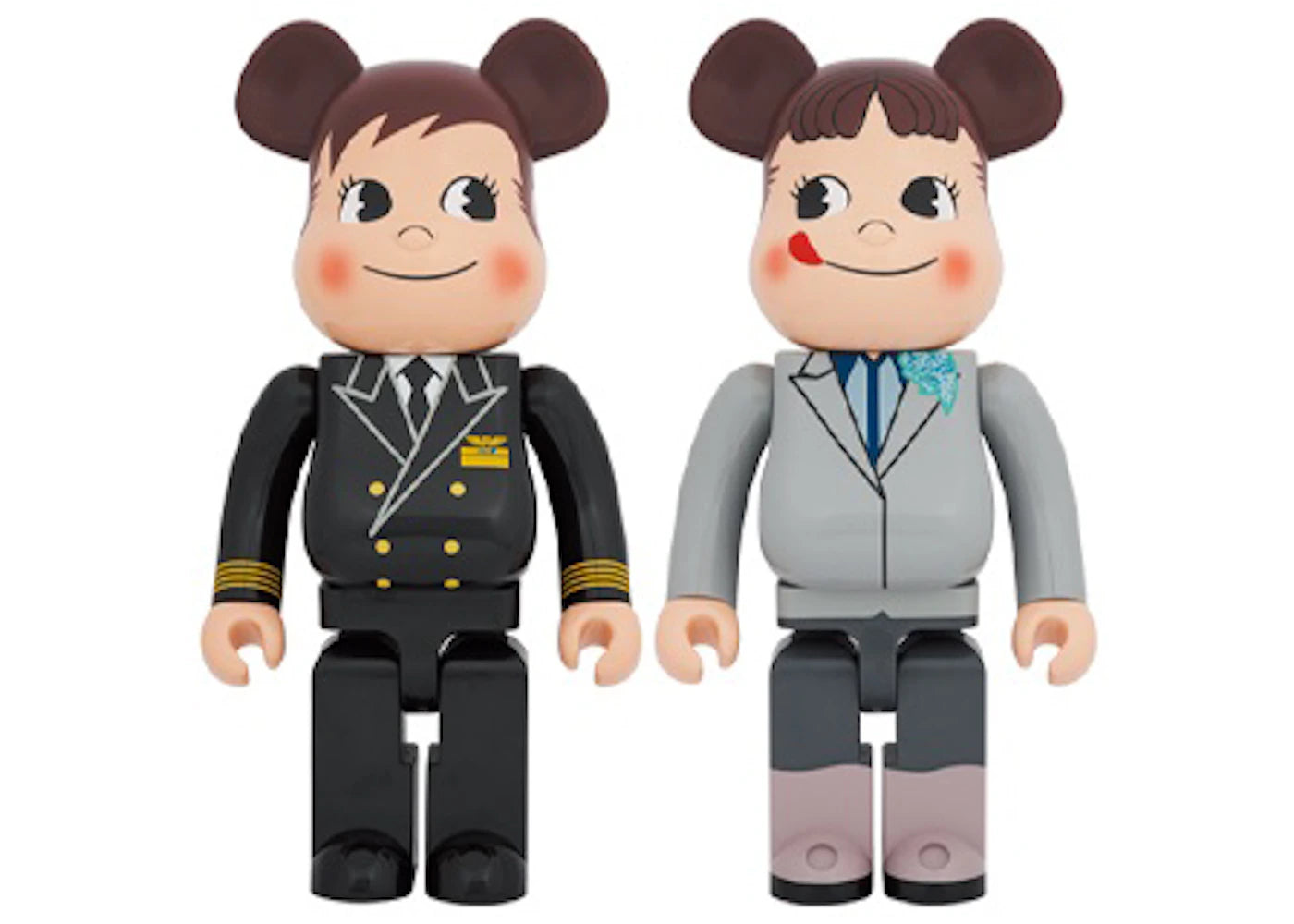 Bearbrick x ANA Original Poco-chan & Peko-chan Captain 1000% Set