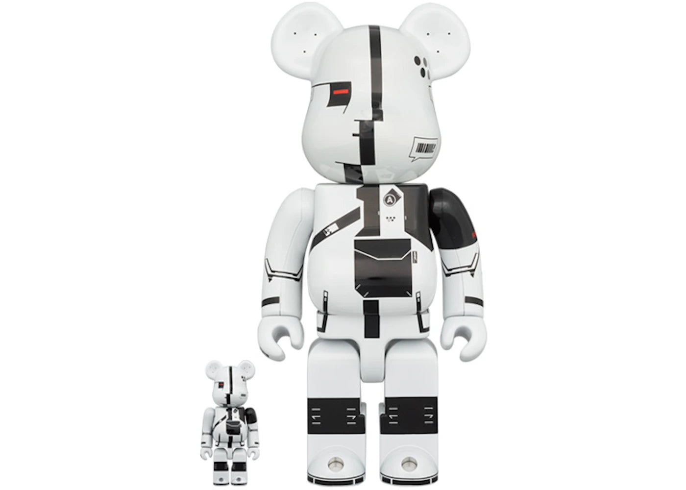 Bearbrick x Acronym 100% & 400% Set White Chrome