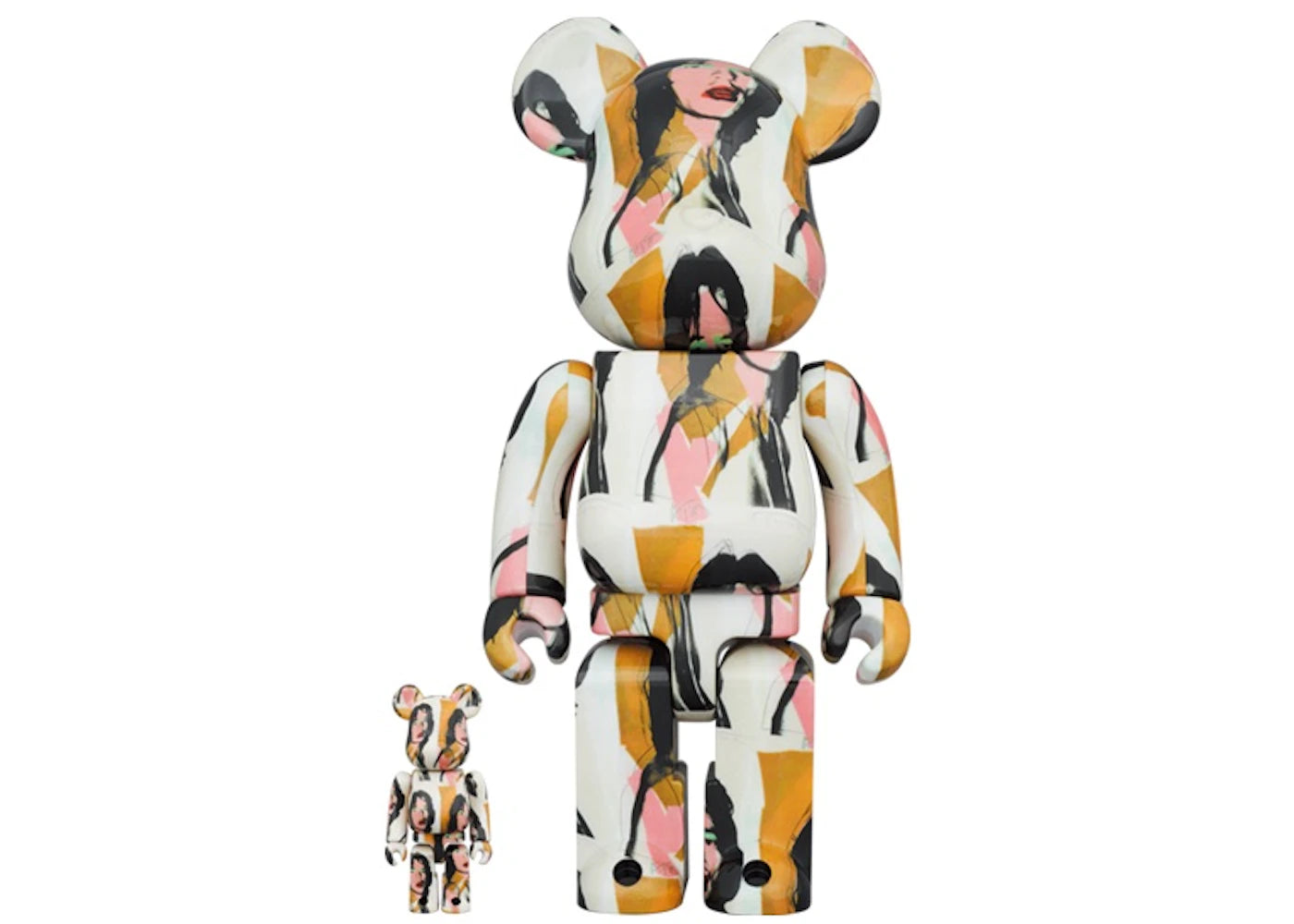 Bearbrick x Andy Warhol x The Rolling Stones Mick Jagger 100% & 400% Set