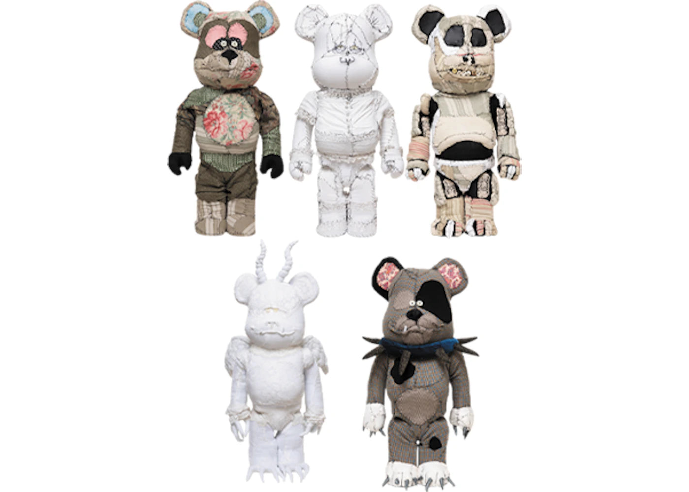 Bearbrick x Anne Valerie Dupond ONE OF KIND 1000% (Set of 5)