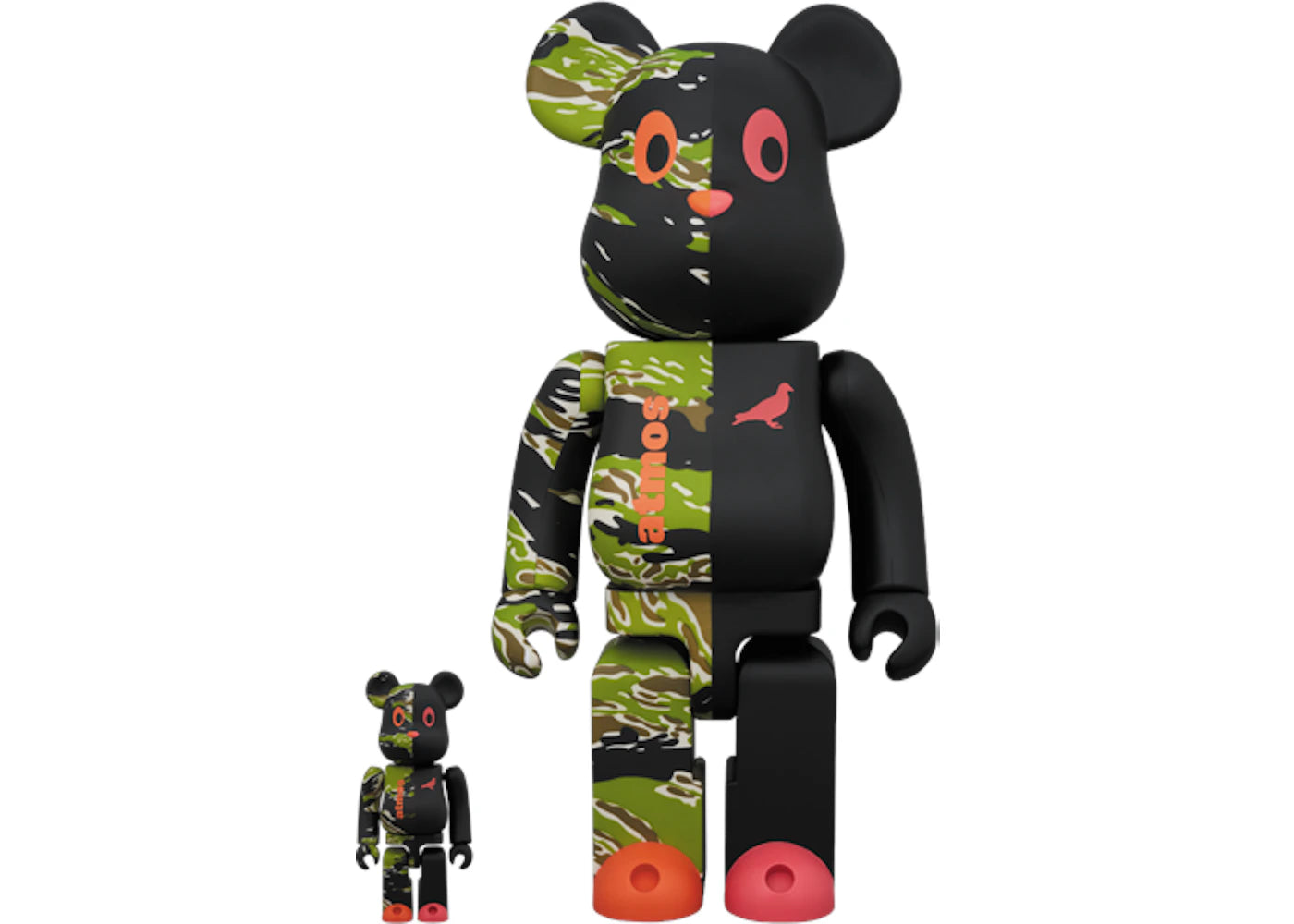 Bearbrick x Atmos x Staple #2 100% & 400% Set Black/Green