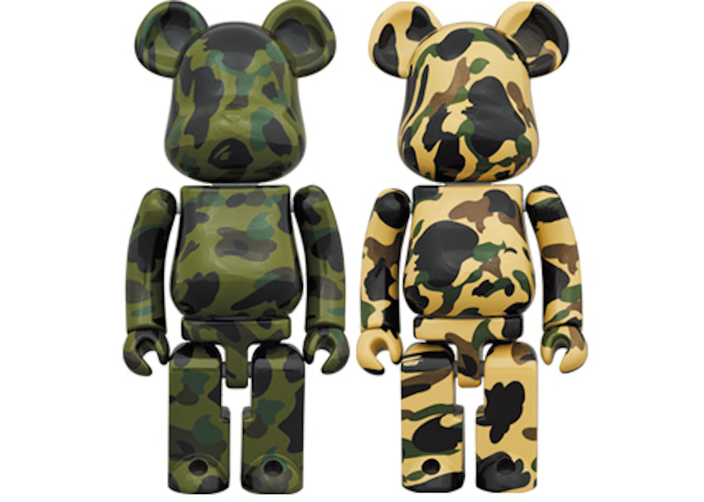 Bearbrick x BAPE 1st Camo Chogokin 200% Set of 2 Green/Yellow