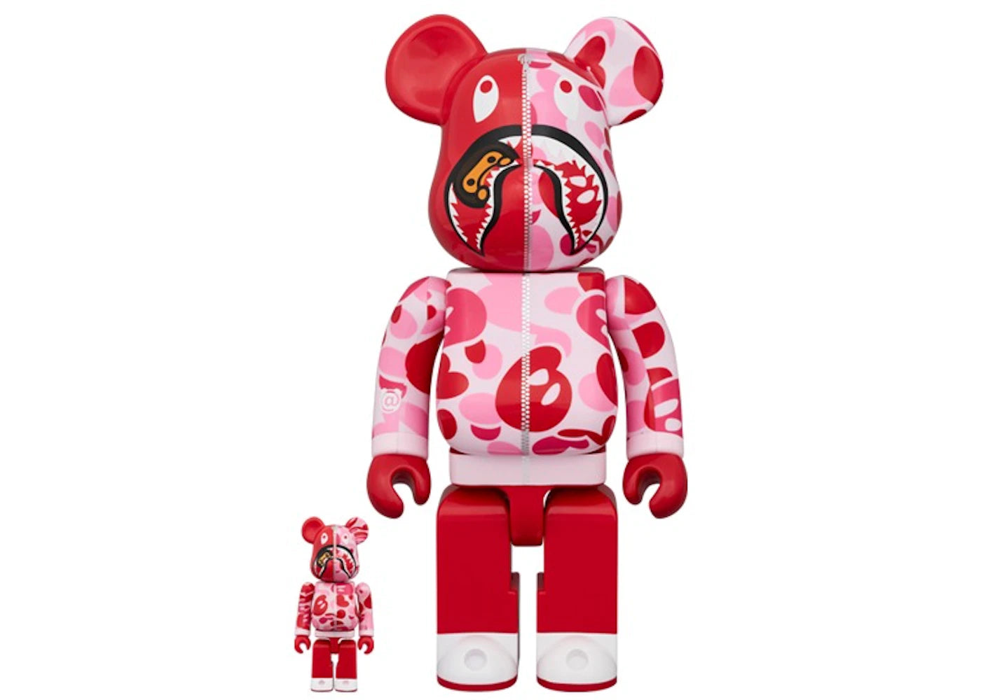 Bearbrick x BAPE Baby Milo(R) Camo Shark 100% & 400% Set Pink