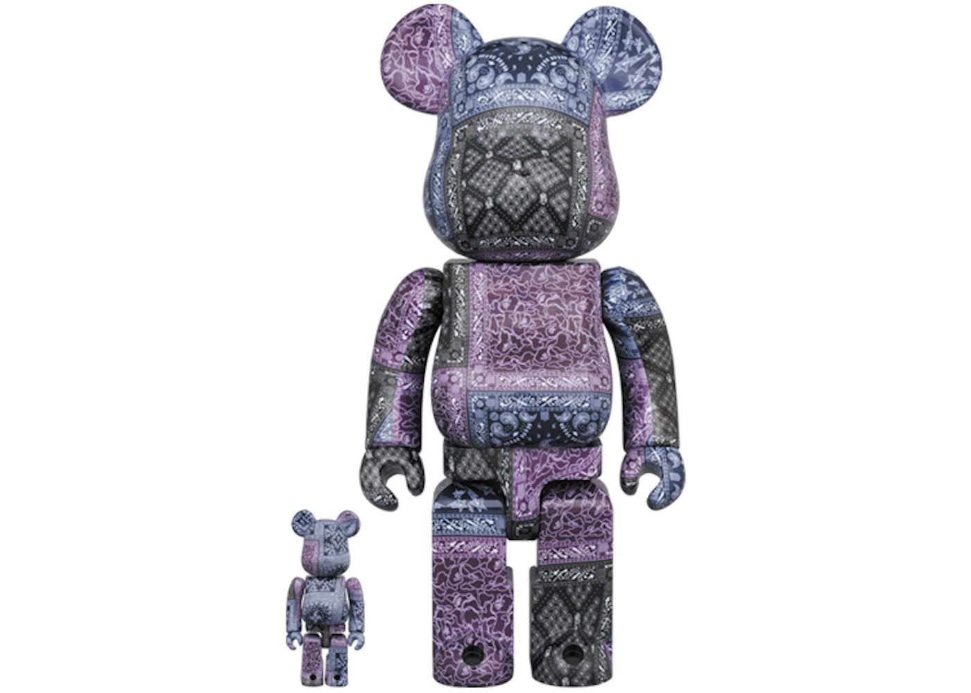 Bearbrick x BAPE Black Bandana 100% & 400% Set