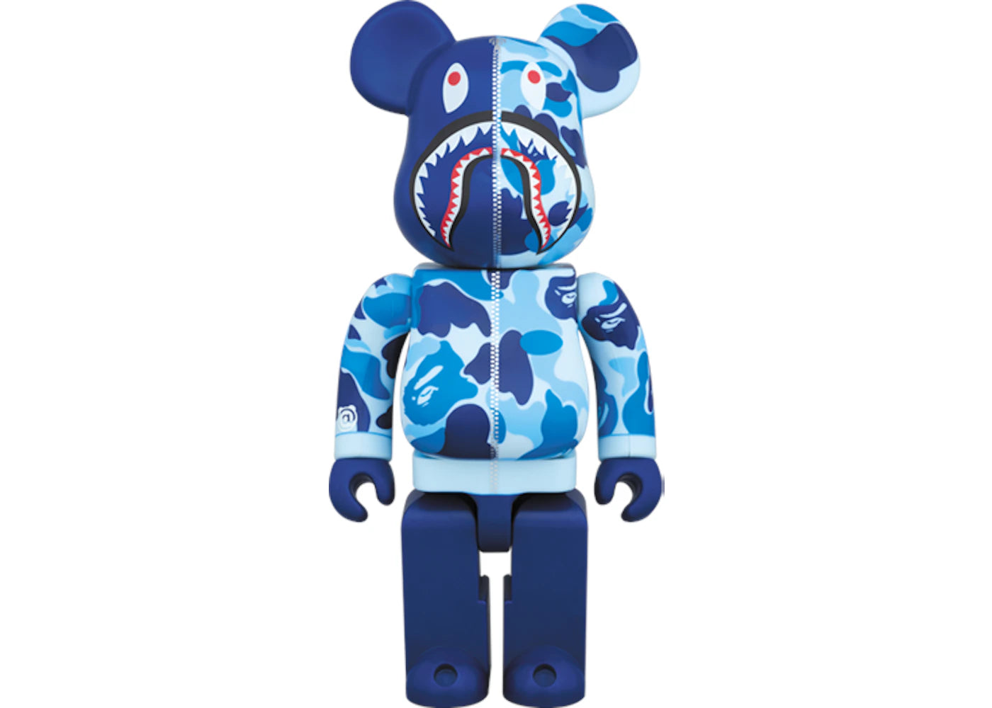 Bearbrick x BAPE Camo Shark 400% Blue