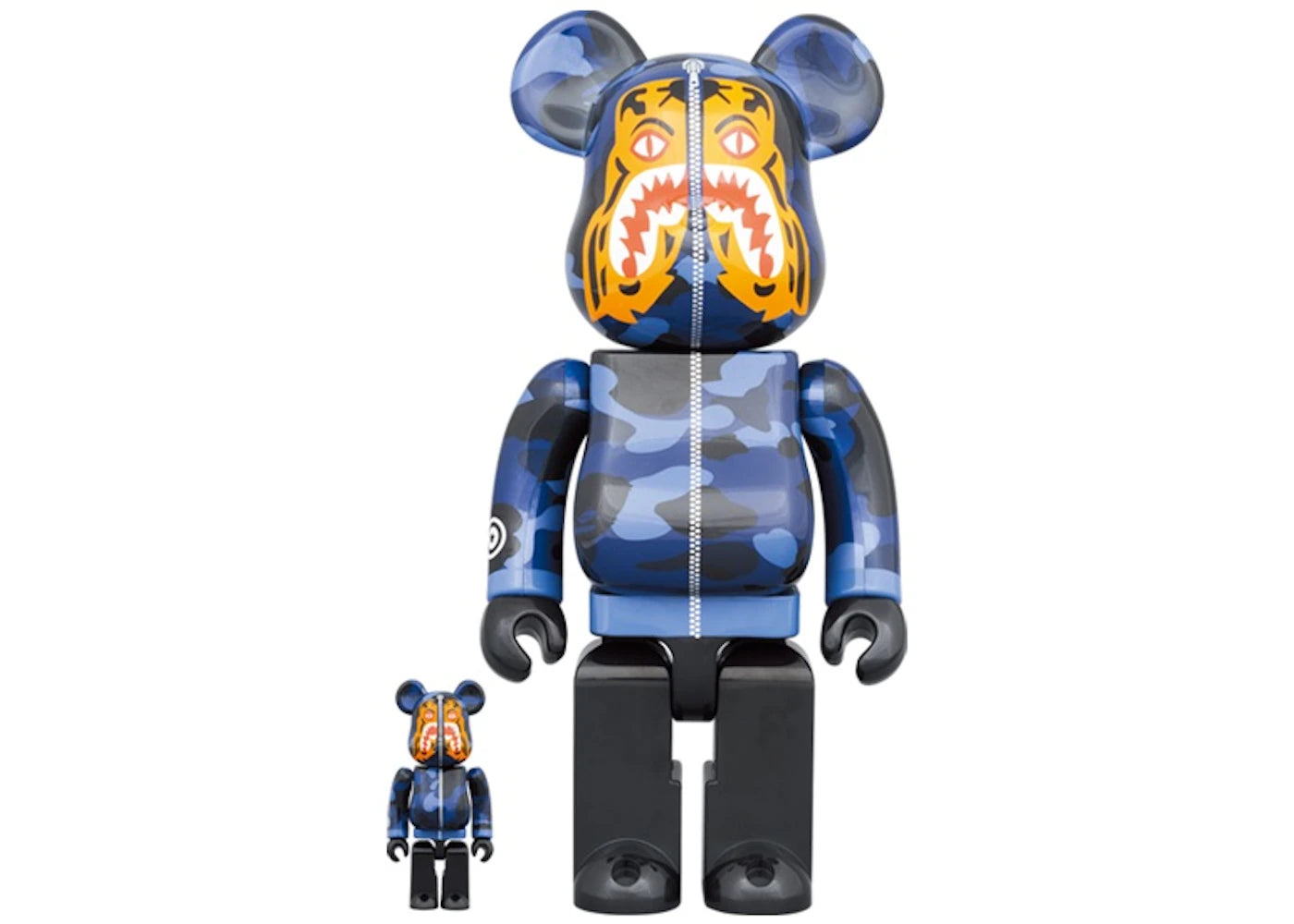 Bearbrick x BAPE Camo Tiger 100% & 400% Set Blue