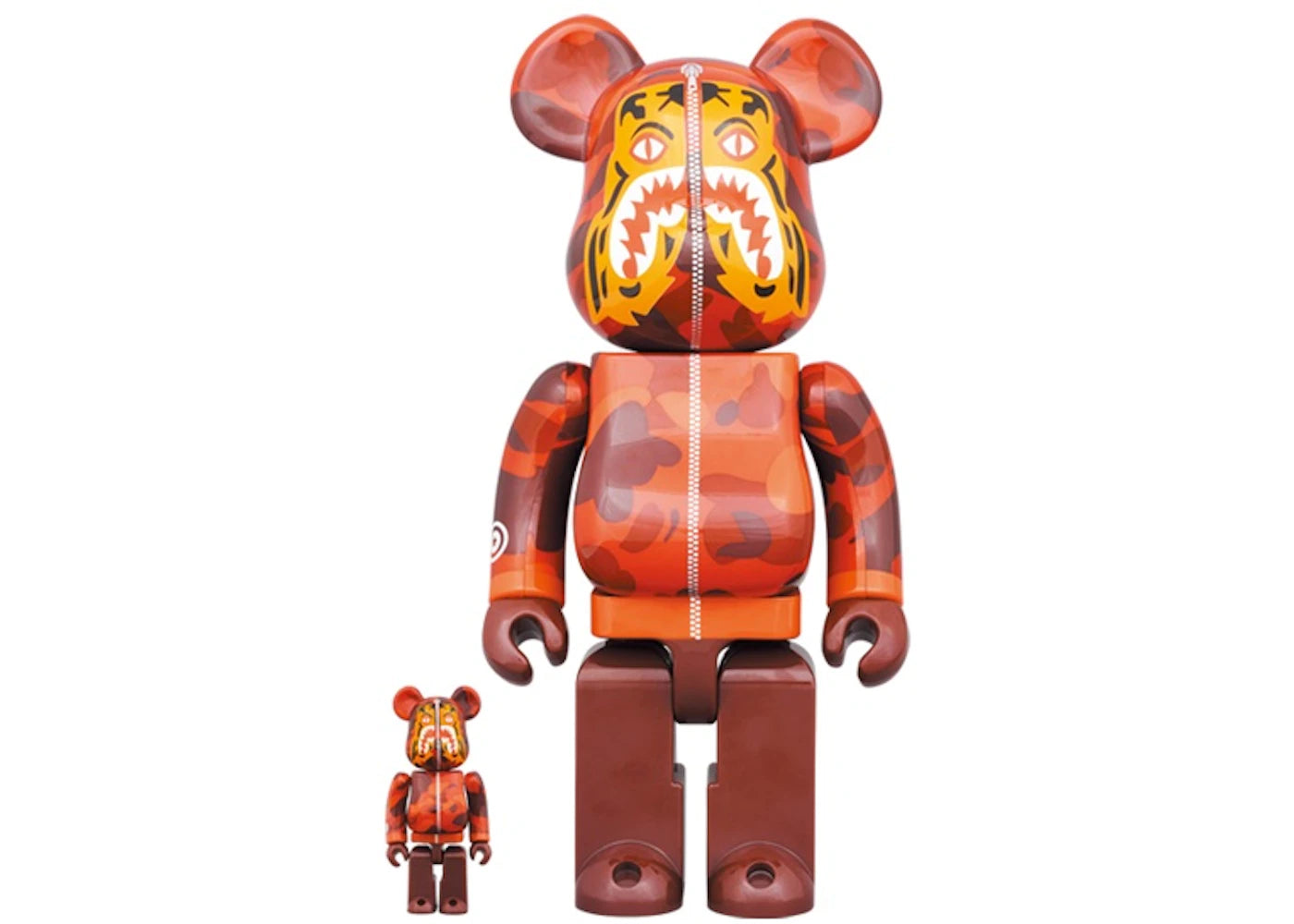 Bearbrick x BAPE Camo Tiger 100% & 400% Set Red