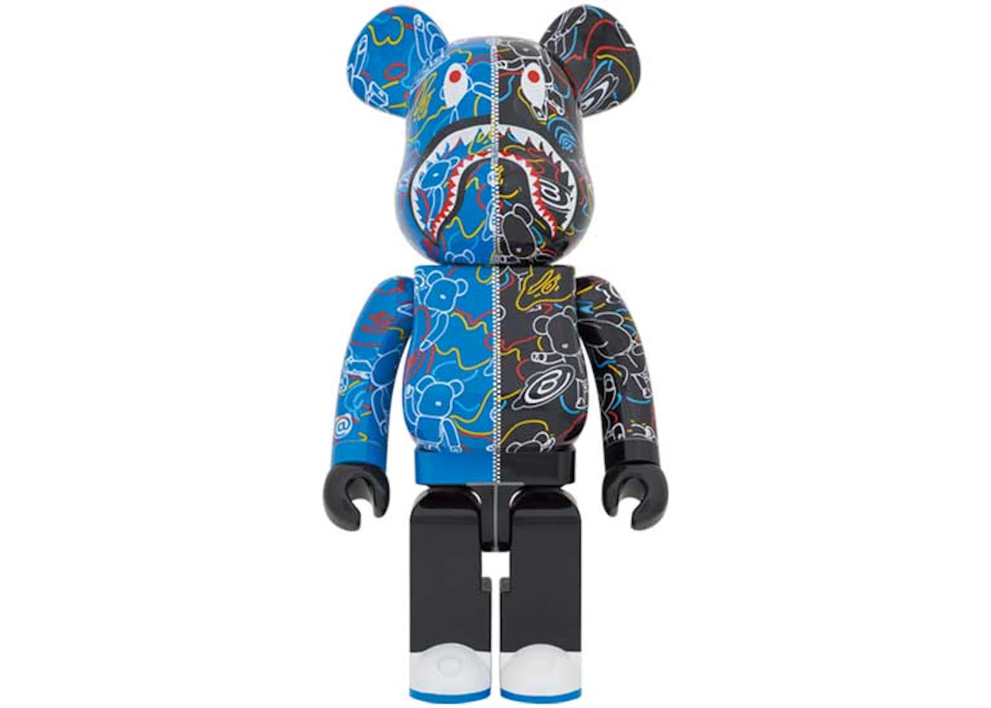 Bearbrick x BAPE Line Camo Shark 1000% Blue/Black