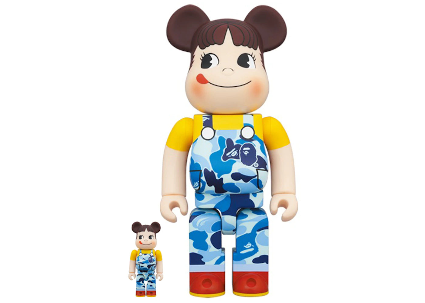 Bearbrick x BAPE Peko-chan 100% & 400% Set Blue Camo