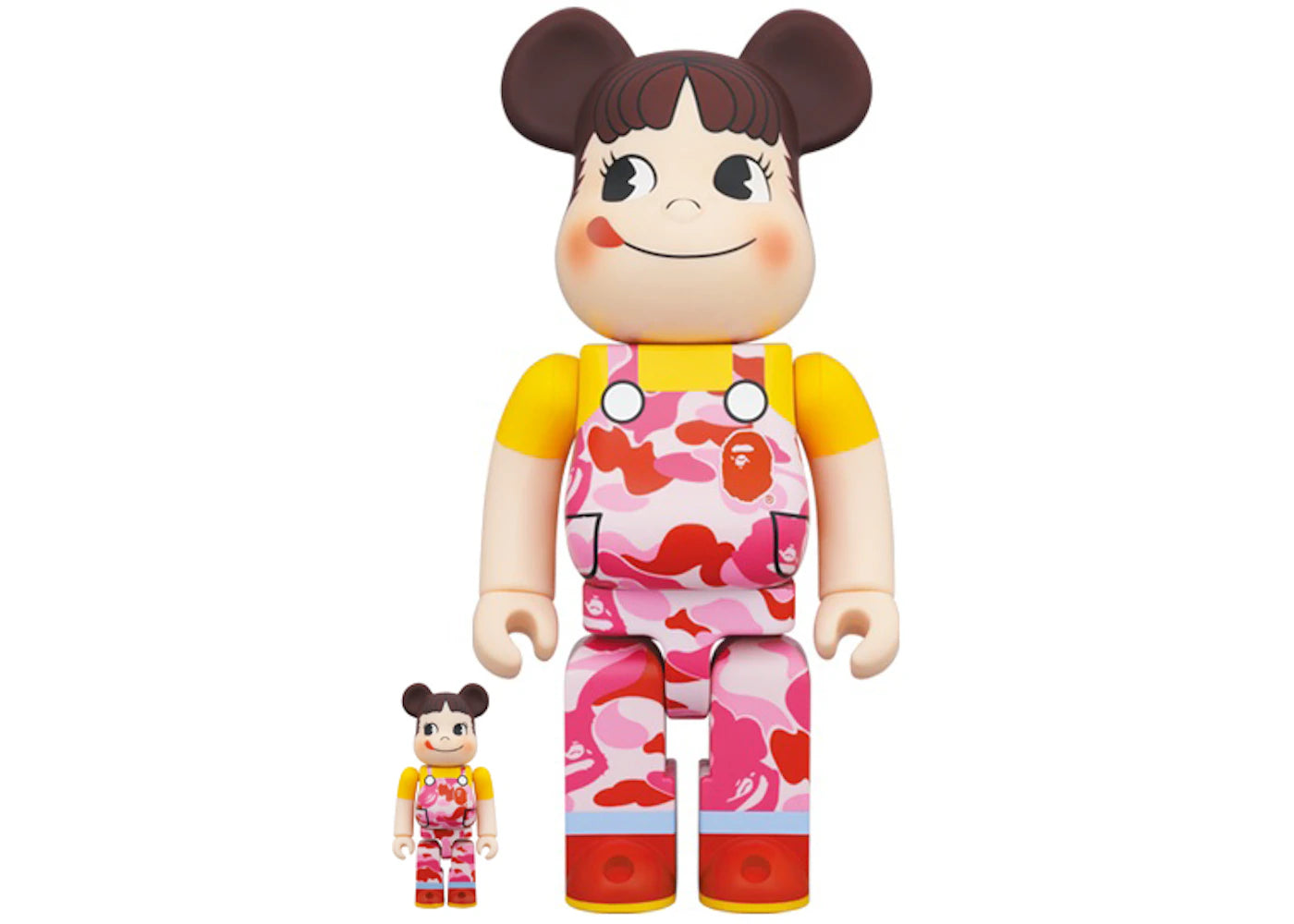 Bearbrick x BAPE Peko-chan 100% & 400% Set Pink Camo