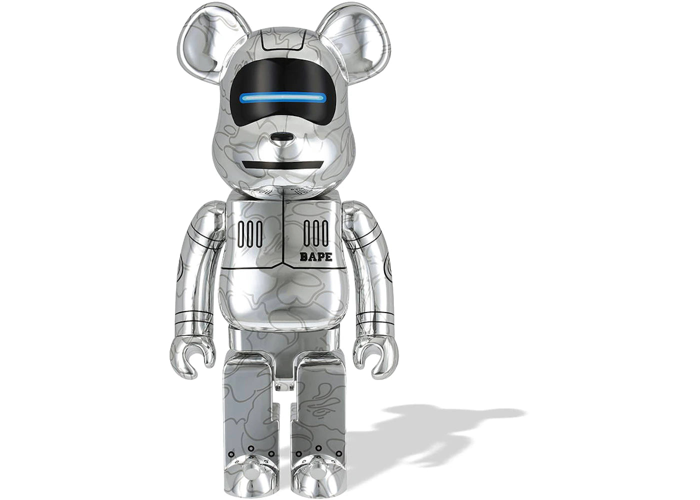 Bearbrick x BAPE x Hajime Sorayama Baby Milo 1000% Silver