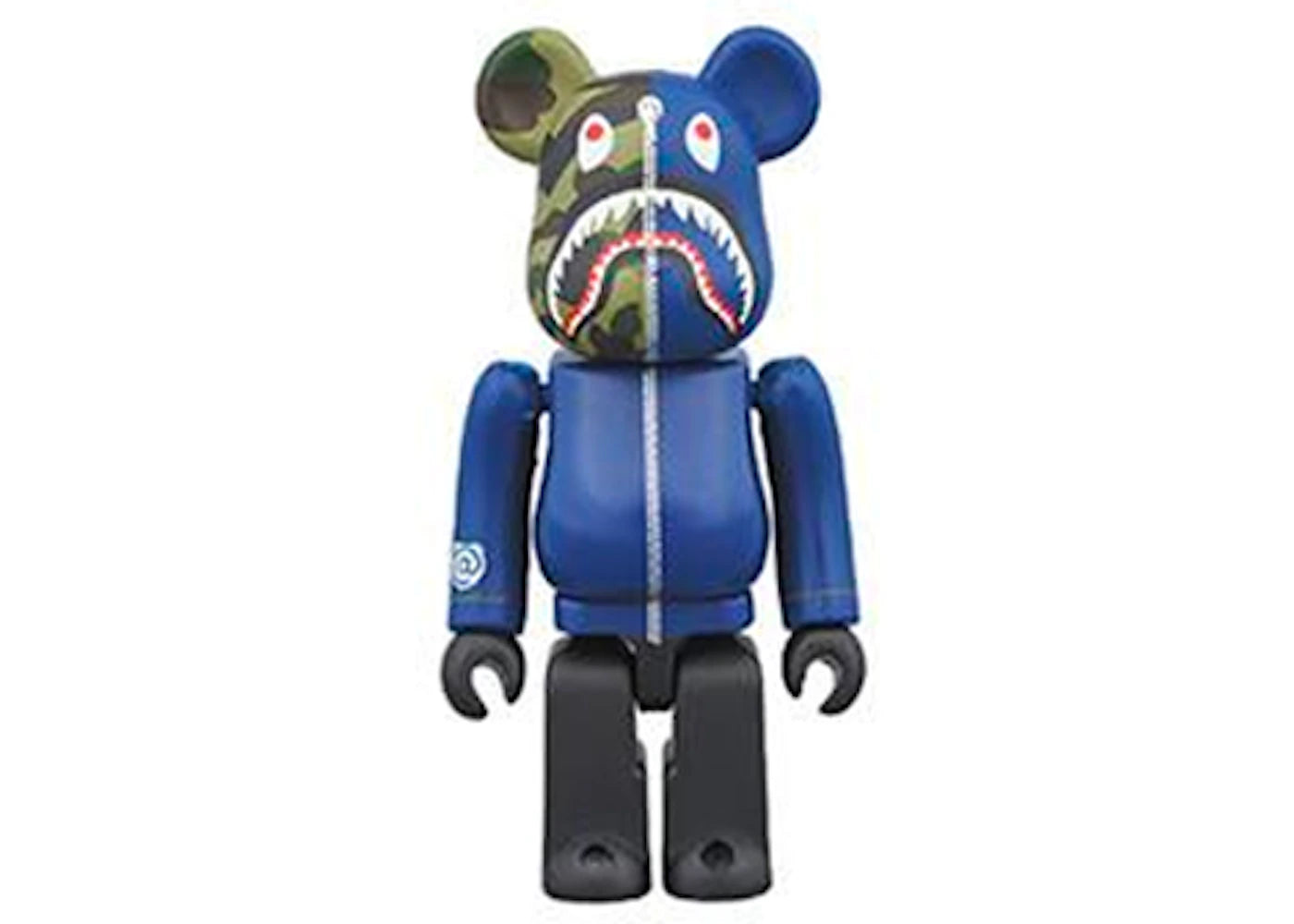 Bearbrick x Bape 1st Camo Shark 100% Navy