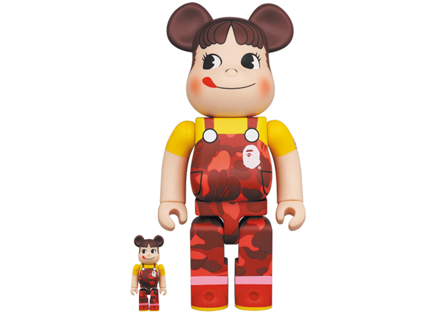 Bearbrick x Bape Peko-chan 100% & 400% Set Red