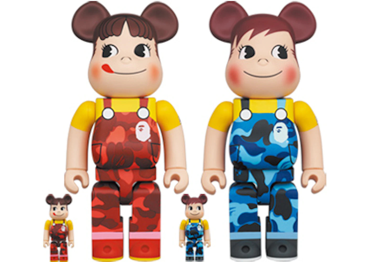 Bearbrick x Bape Peko-chan & Poko-chan 100% & 400% Set of 4