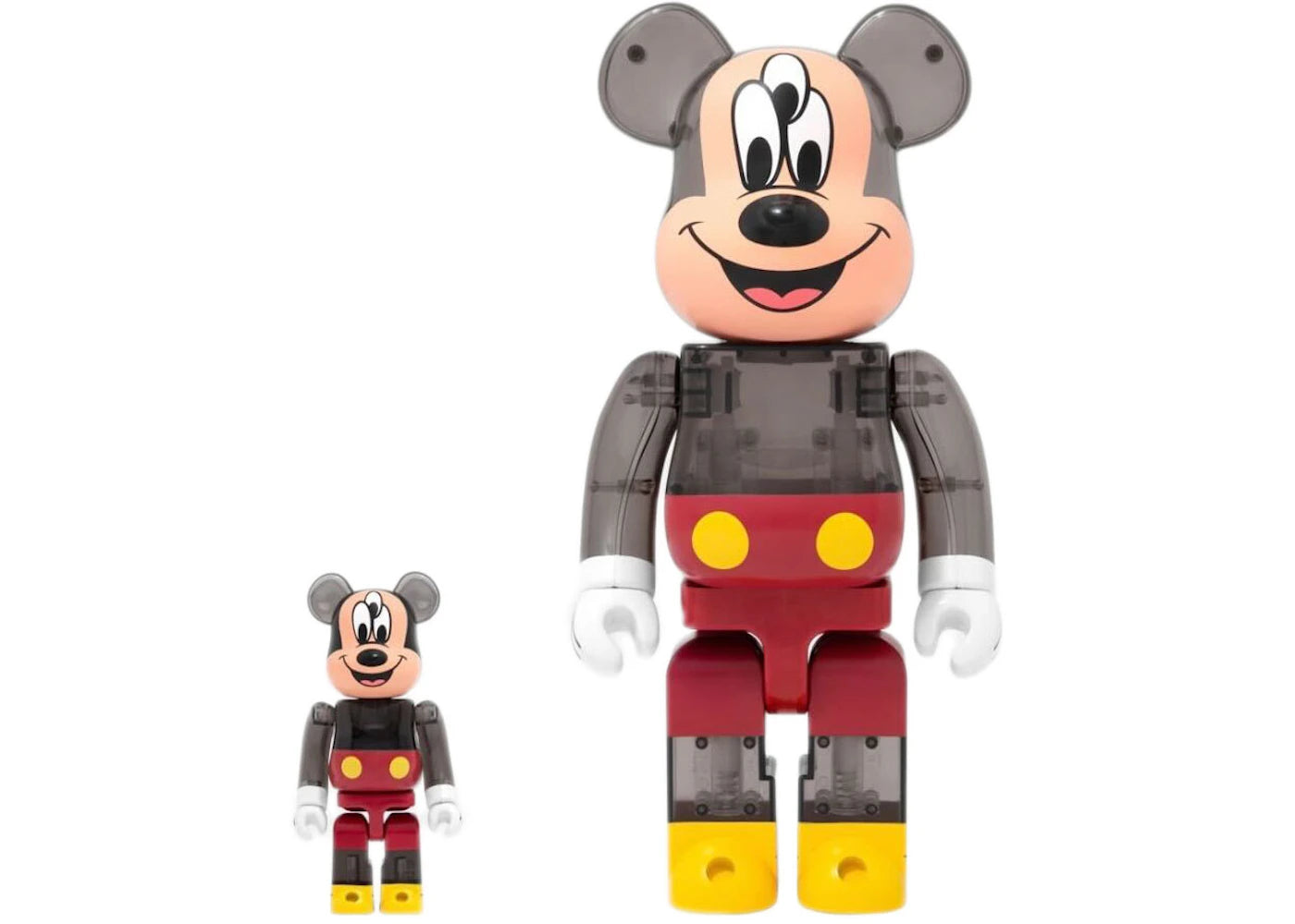 Bearbrick x CLOT x 3125C x Disney 3-Eyed Mickey Mouse 100% & 400% Set Translucent Black