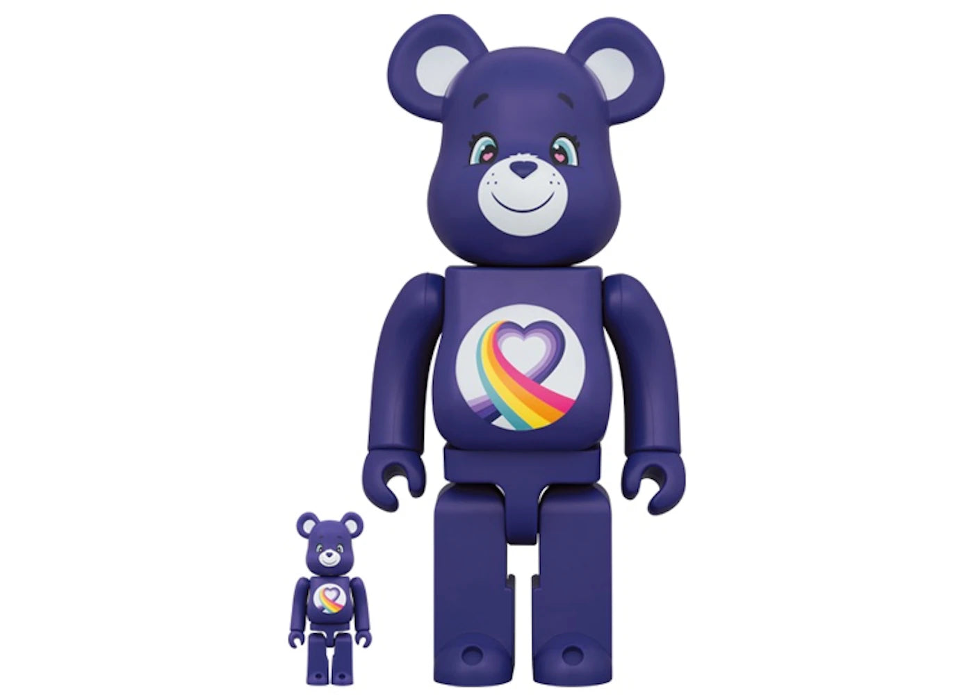 Bearbrick x Care Bears Rainbow Heart Bear 100% & 400% Set