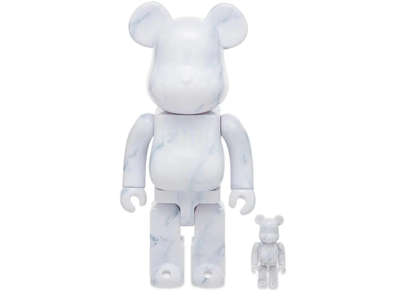 Bearbrick x END. 100% & 400% Set White Marble