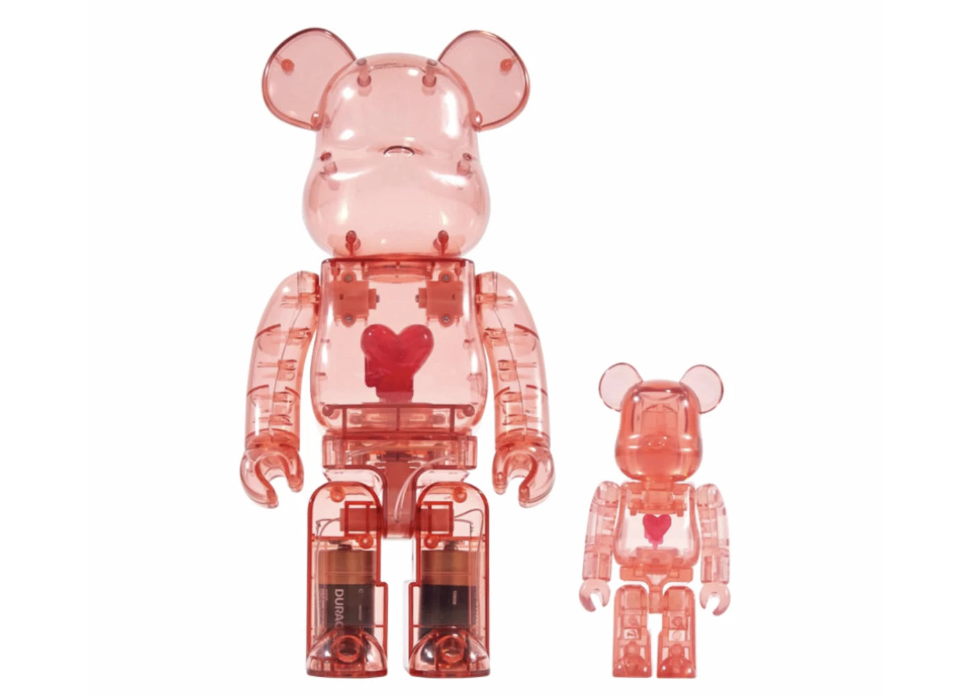 Bearbrick x Emotionally Unavailable Red Heart 100% & 400% Set Red