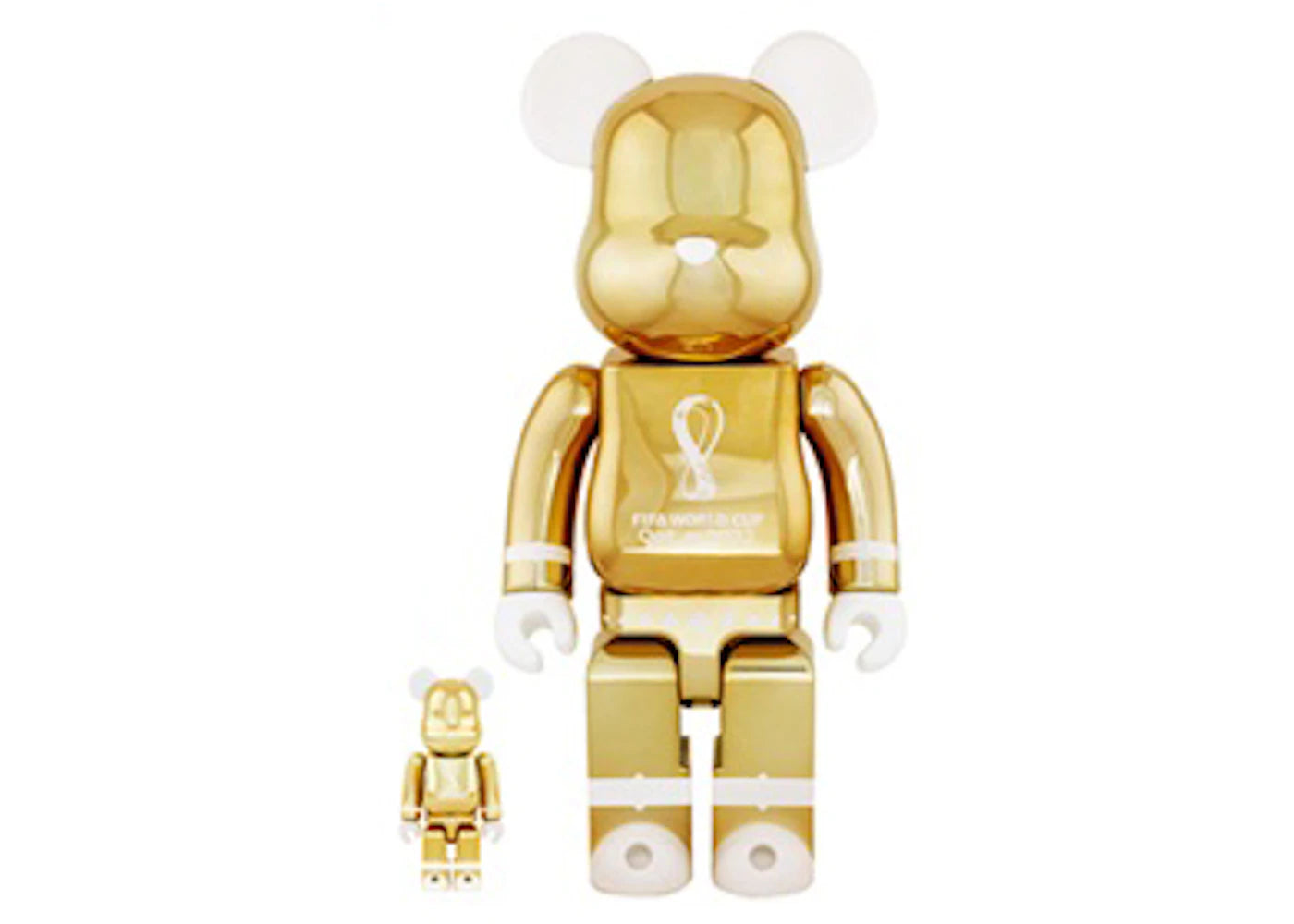 Bearbrick x FIFA World Cup Qatar 2022 100% & 400% Set Gold