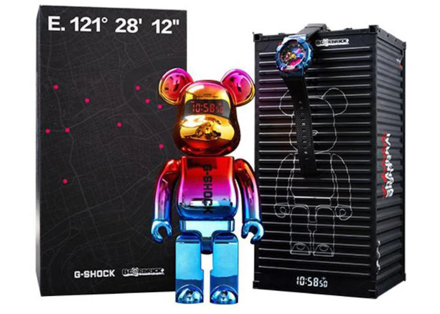 Bearbrick x G-Shock GM-110SN & 400% Figure Rainbow