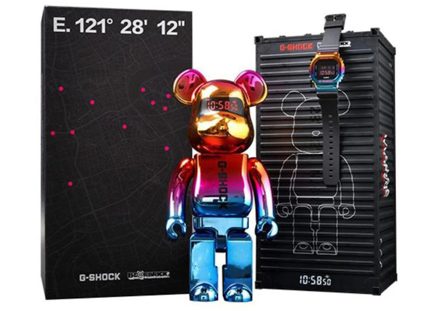 Bearbrick x G-Shock GM-5600SN & 400% Figure Rainbow