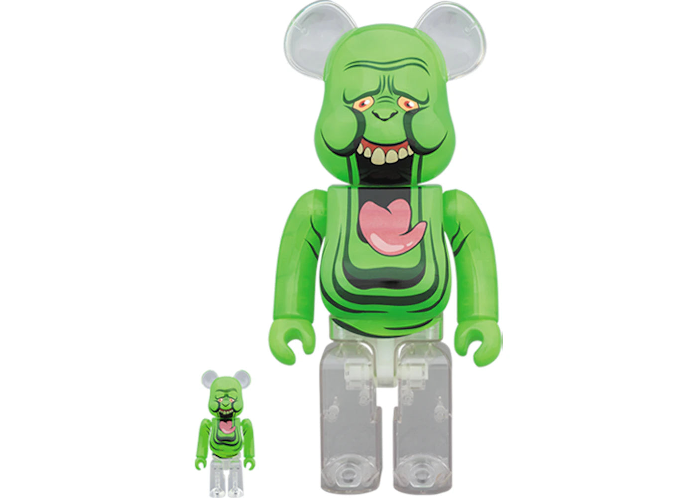 Bearbrick x Ghostbusters Slimer Green Ghost 100% & 400% Green