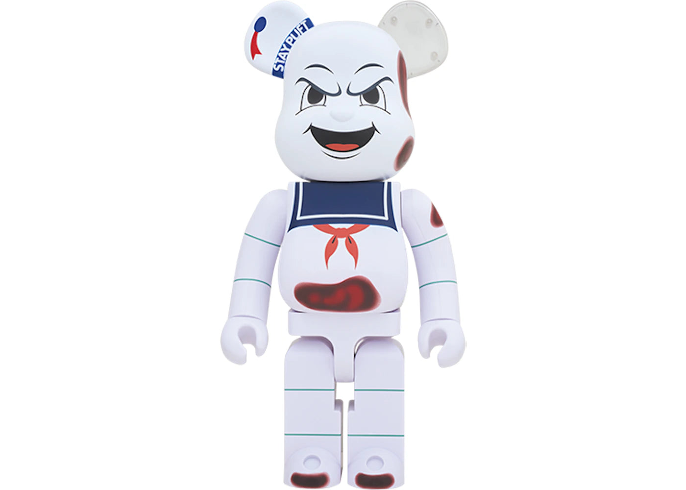 Bearbrick x Ghostbusters Stay Puft Marshmellow Man Angry Face 1000% White