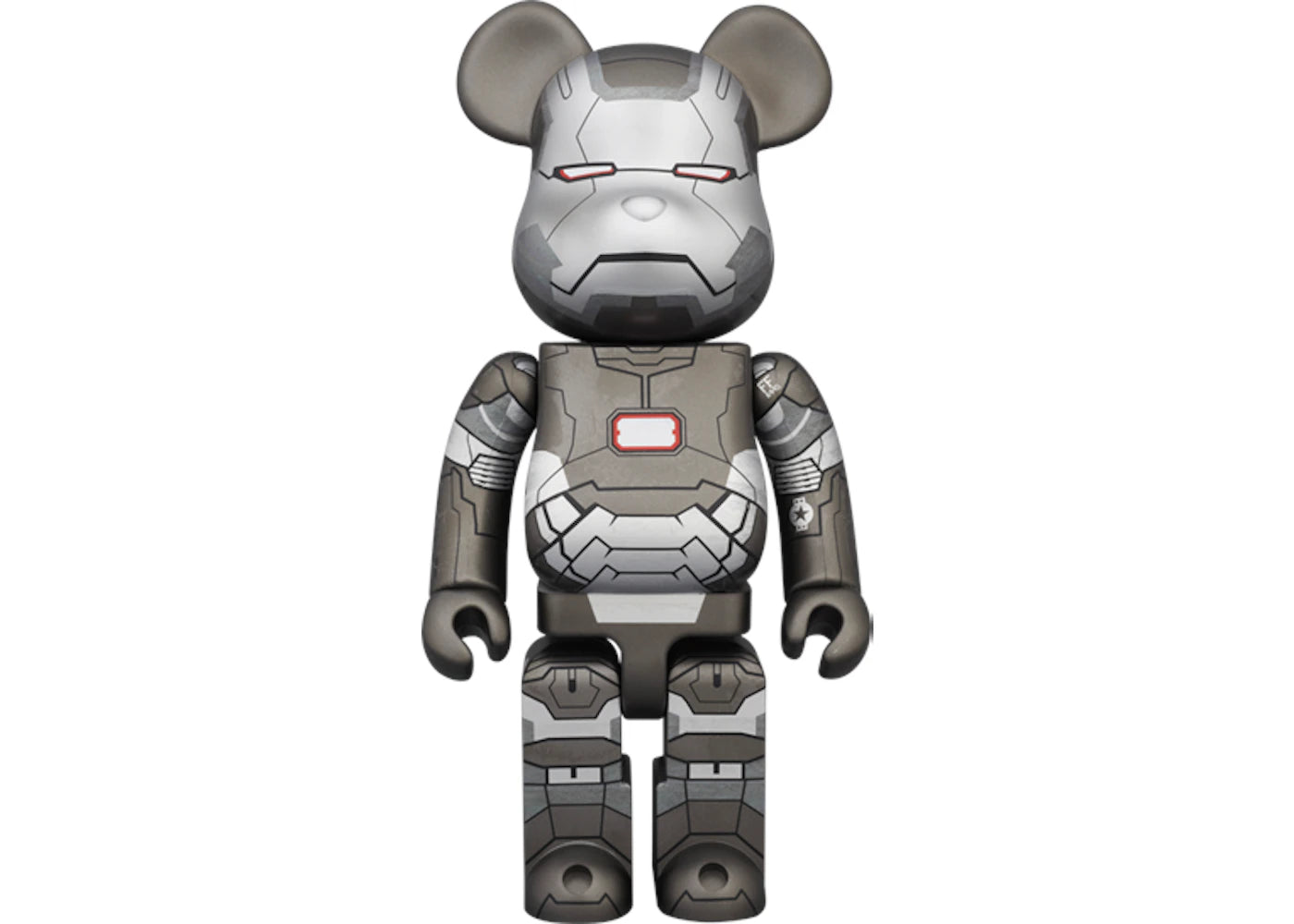 Bearbrick x Iron Man War Machine 400% Silver