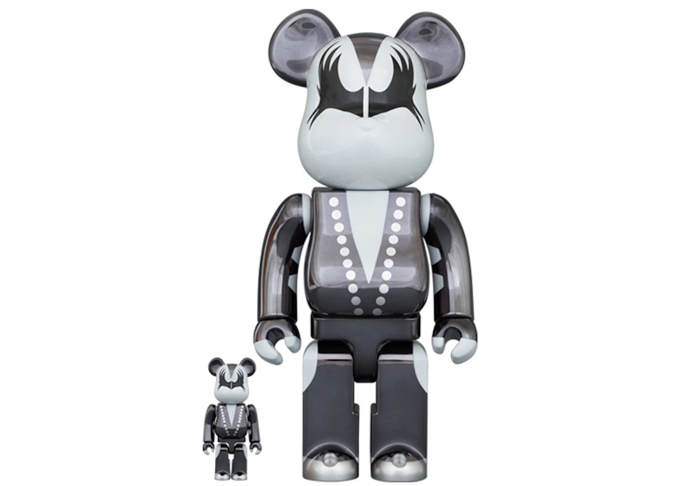 Bearbrick x KISS Demon 100% & 400% Set Chrome Ver.