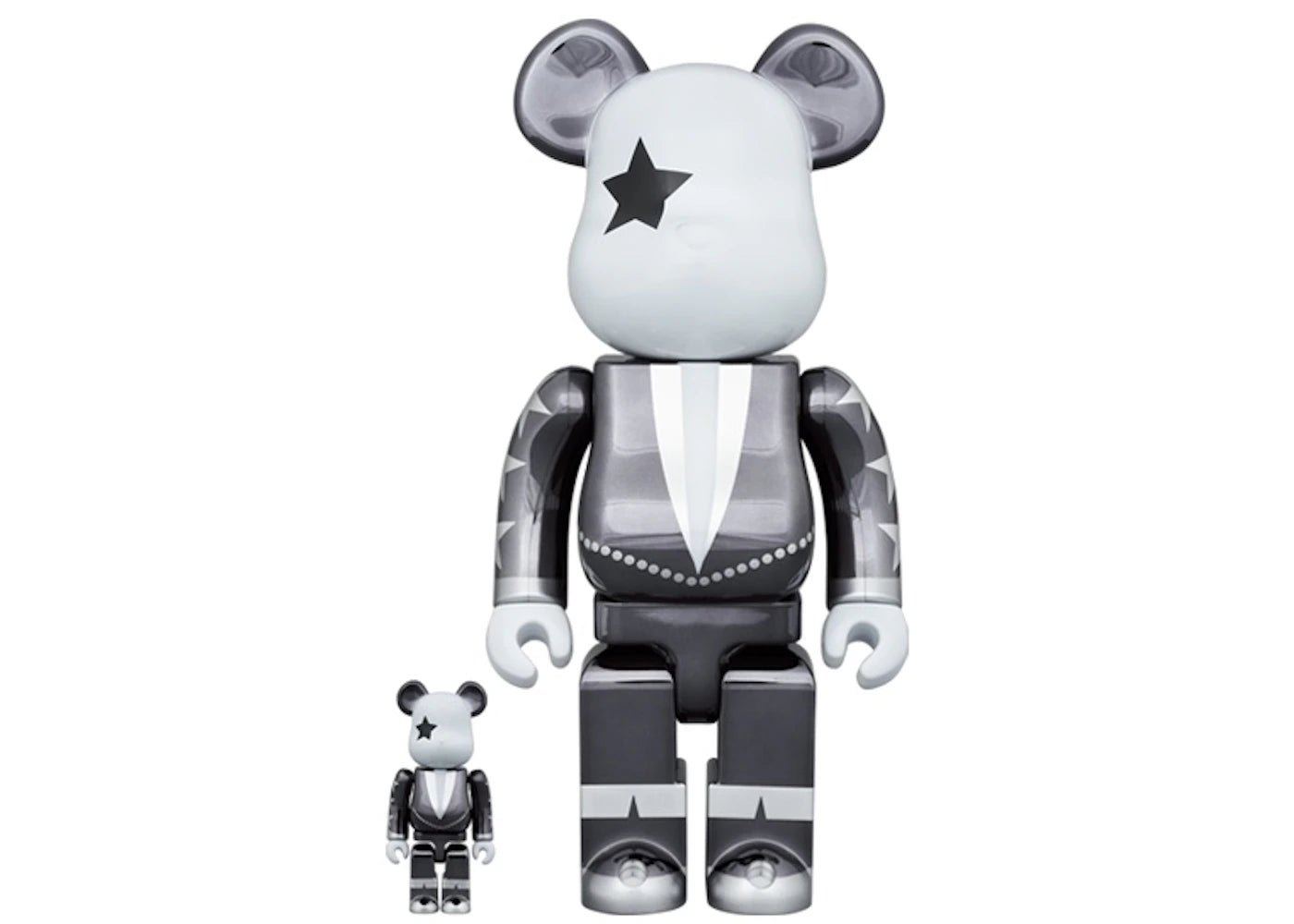 Bearbrick x KISS Star Child 100% & 400% Set Chrome Ver.