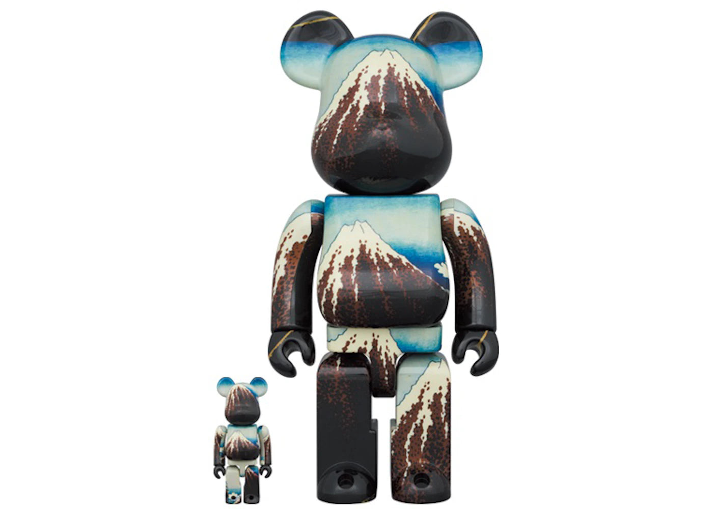 Bearbrick x Kitasai Katsushika "White Rain Under the Thirty-Six Views of Mount Fuji" 100% & 400% Set