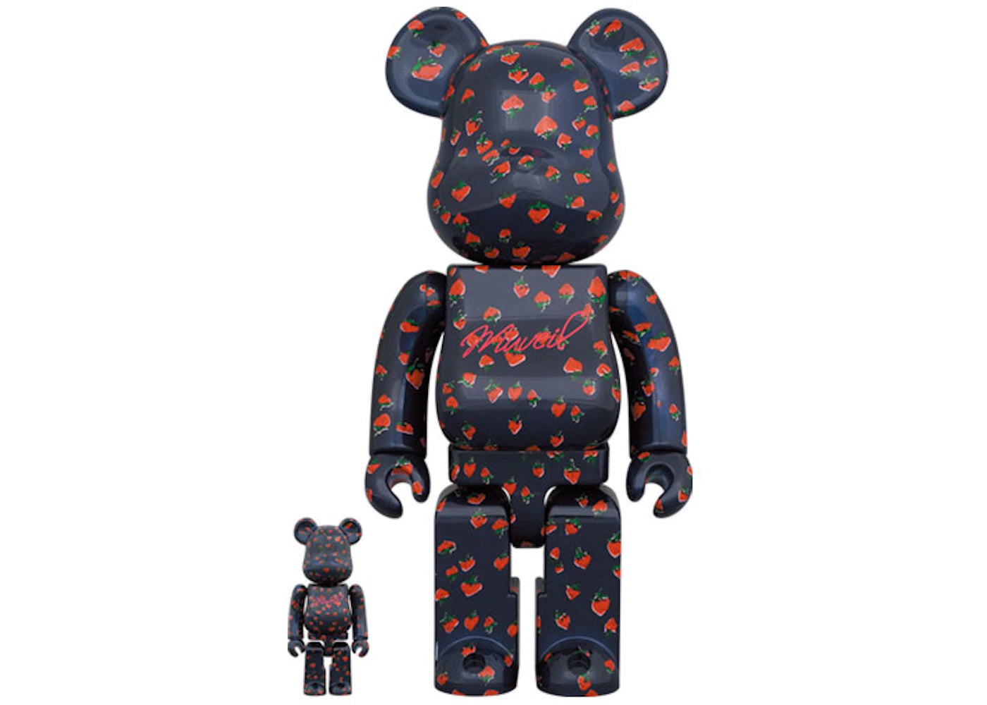 Bearbrick x MUVEIL Strawberry Pattern 100% & 400% Set