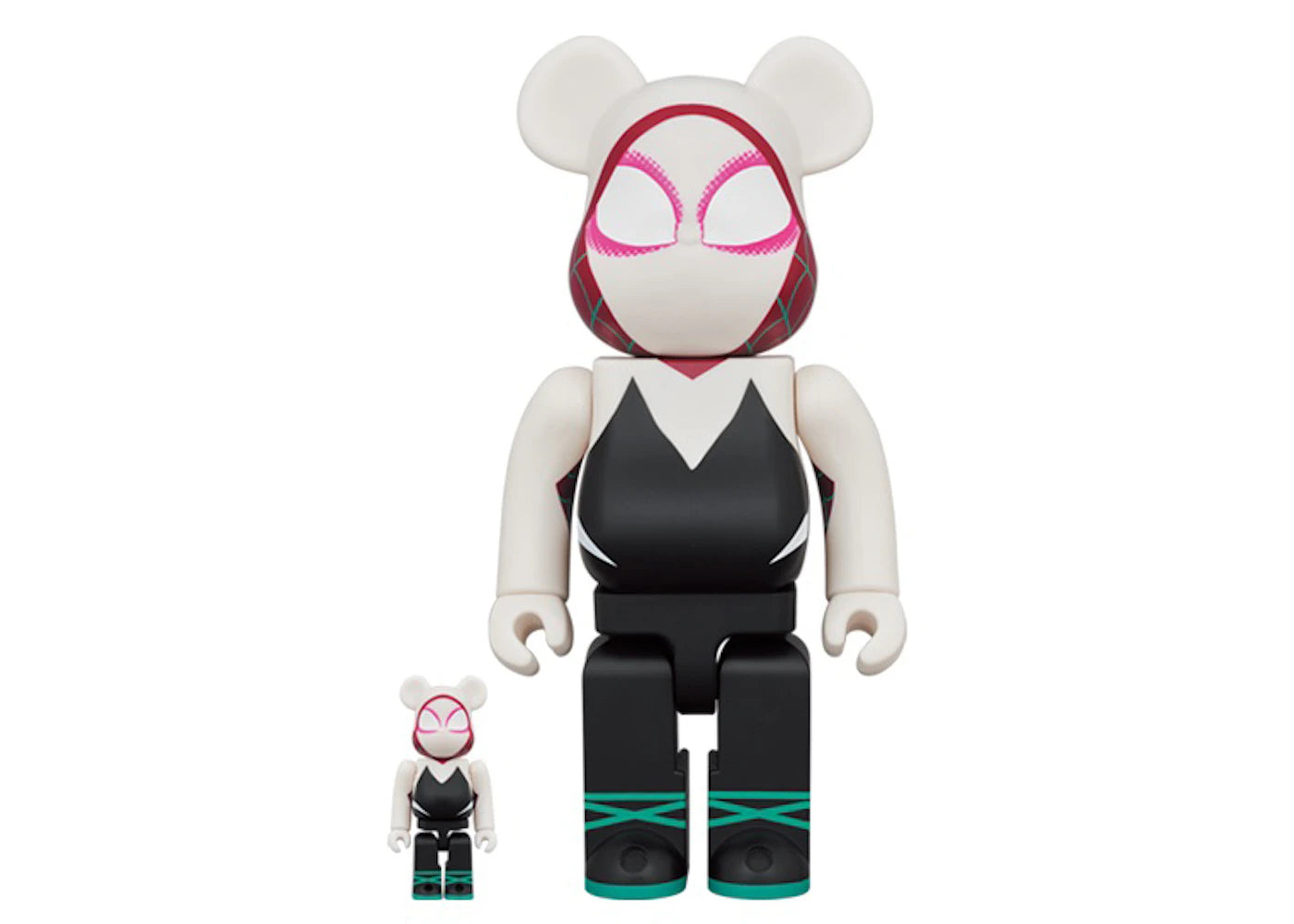 Bearbrick x Marvel Spider-Man: Into the Spider-Verse Spider-Gwen 100% & 400% Set