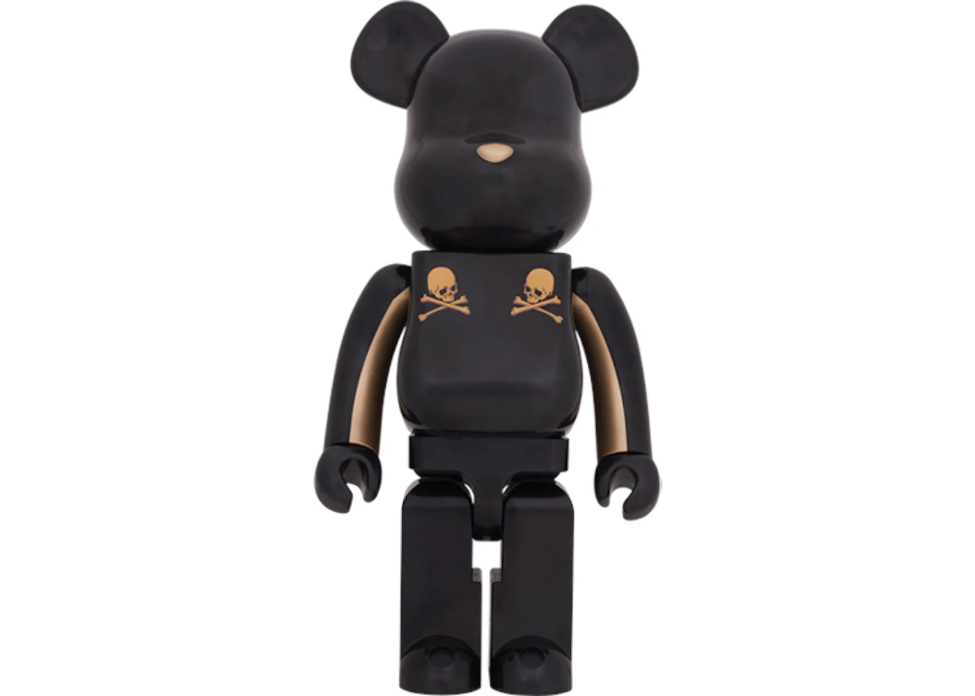 Bearbrick x Mastermind Japan Gold Stripe 1000% Black