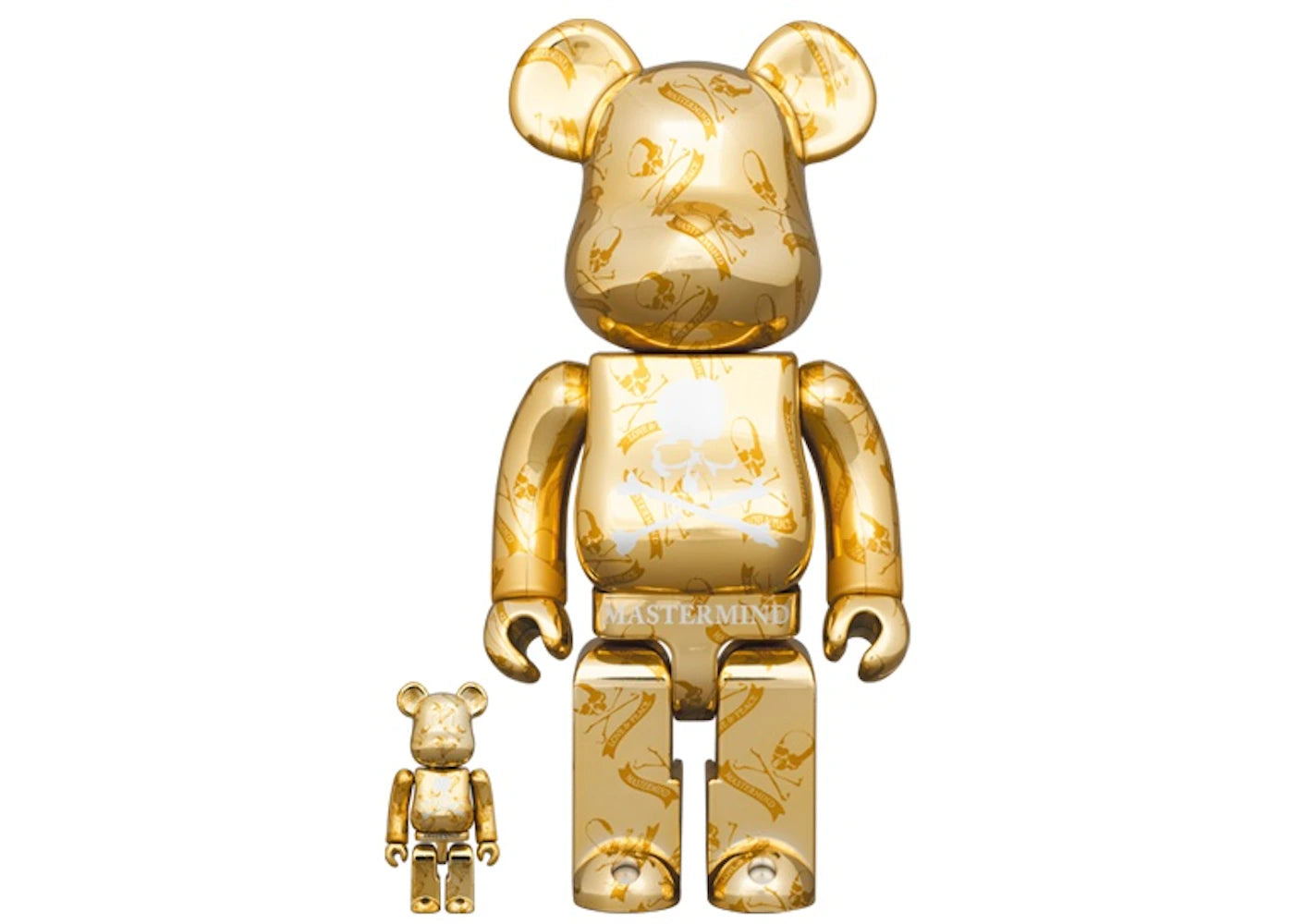 Bearbrick x Mastermind World 100% & 400% Set Gold