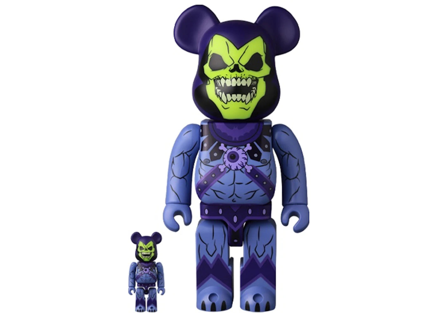 Bearbrick x Mishka x Masters of The Universe Skeletor 100% & 400% Set