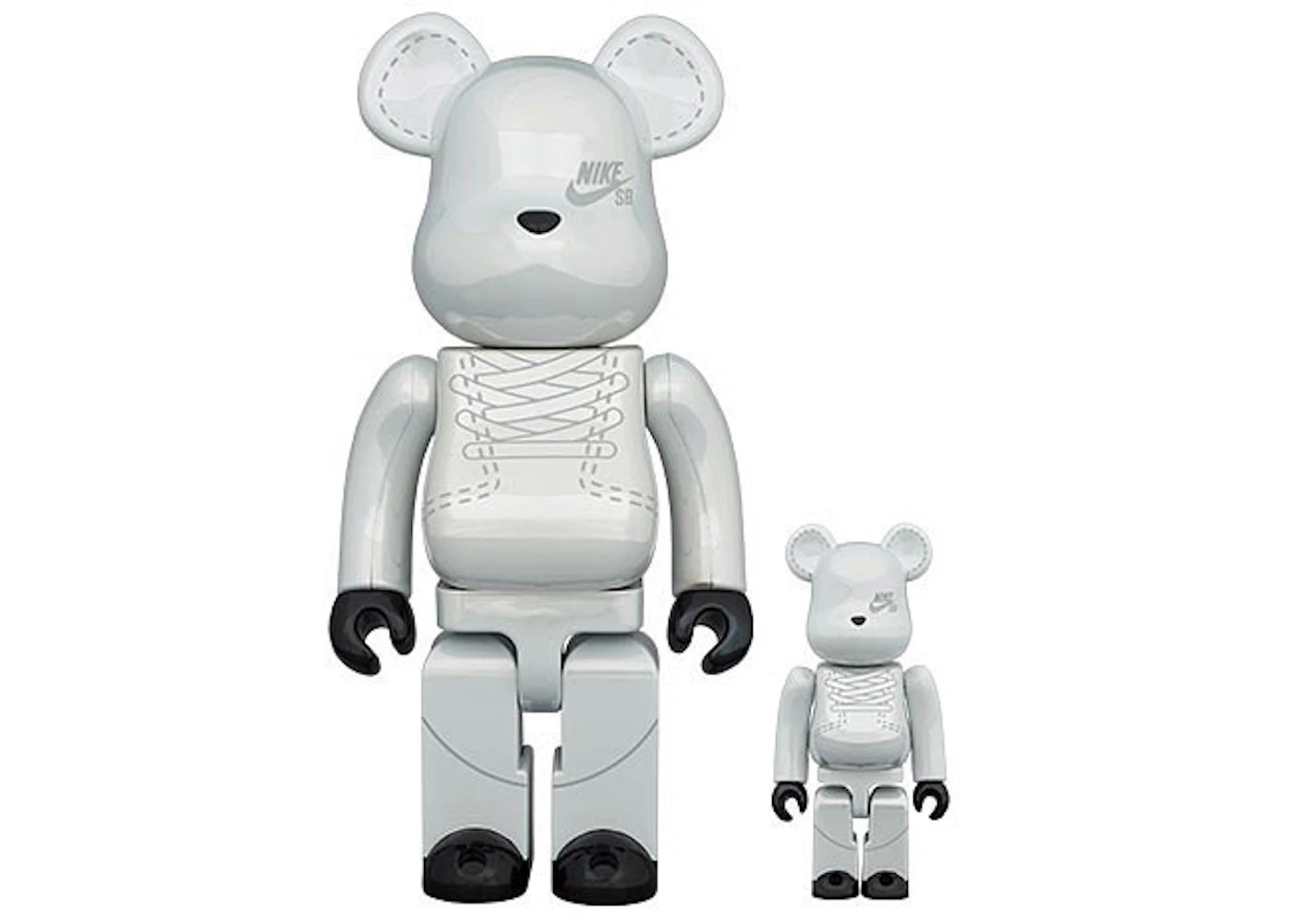 Bearbrick x Nike SB 2020 100% & 400% Set White