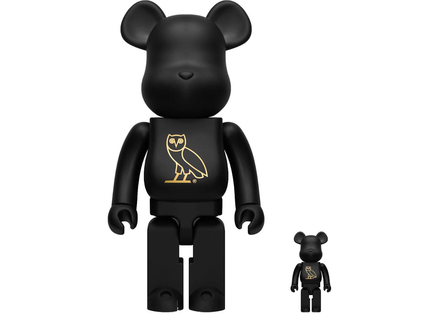 Bearbrick x OVO OG Owl 100% & 400% Collectible Set Black