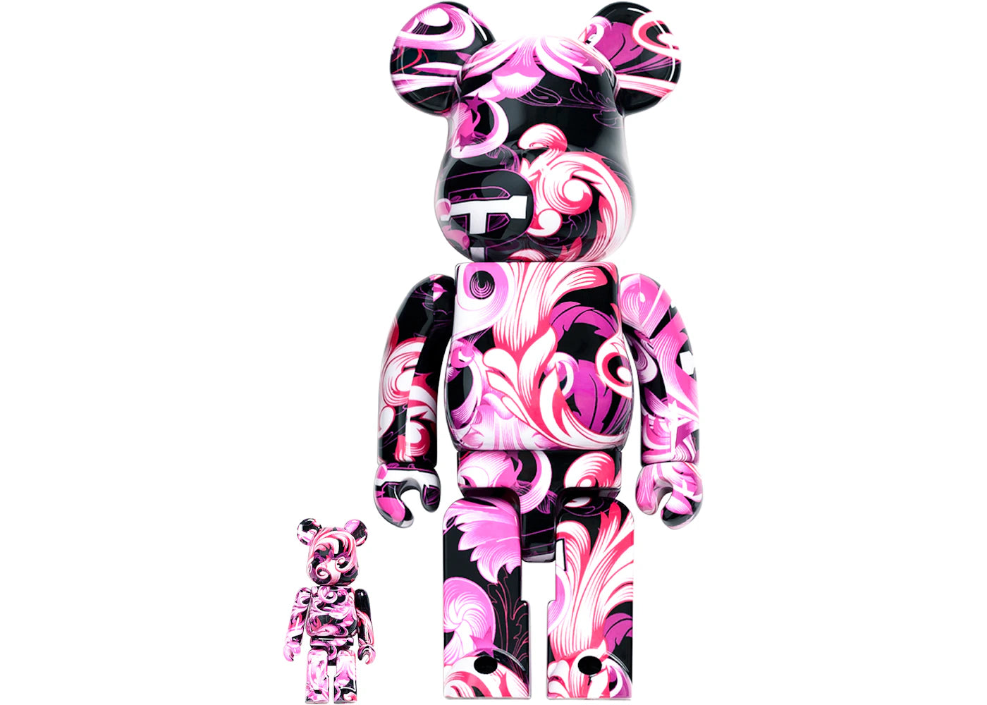 Bearbrick x PHANTACi 17th Anniversary 100% & 400% Set Pink Purple Black