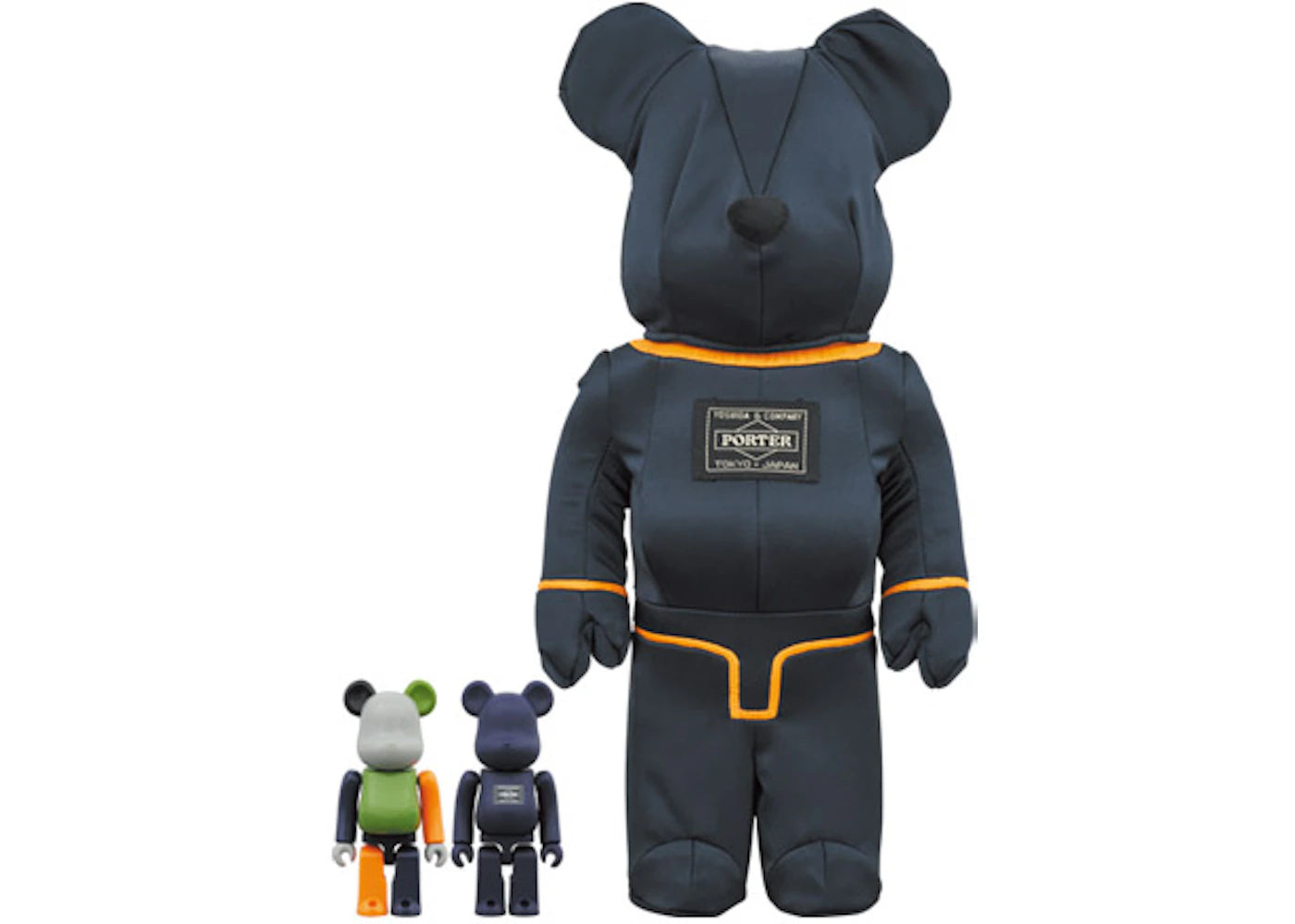 Bearbrick x Porter Tanker 100% & 400% Set Iron Blue