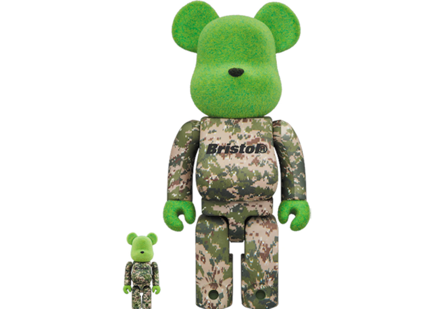 Bearbrick x READYMADE x FCReal Bristol 100% & 400% Set Green Multicolor