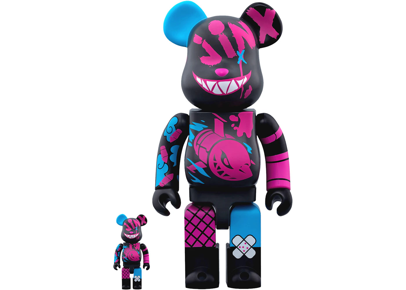 Bearbrick x Riot Games Jinx 100% & 400% Set